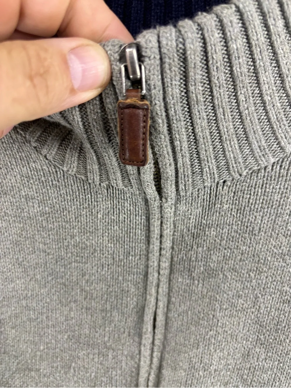 Polo Ralph Lauren Men Sweater Gray Quarter Zip Size XL Pony Retro